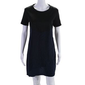 Elorie Women's Round Neck Short Sleeves A-Line Color Block Mini Dress Size 6